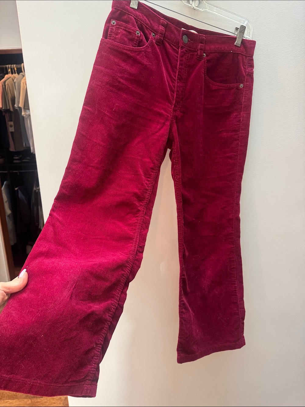 Marc Jacobs Women's Corduroy Wide-Leg Jeans in Deep Berry